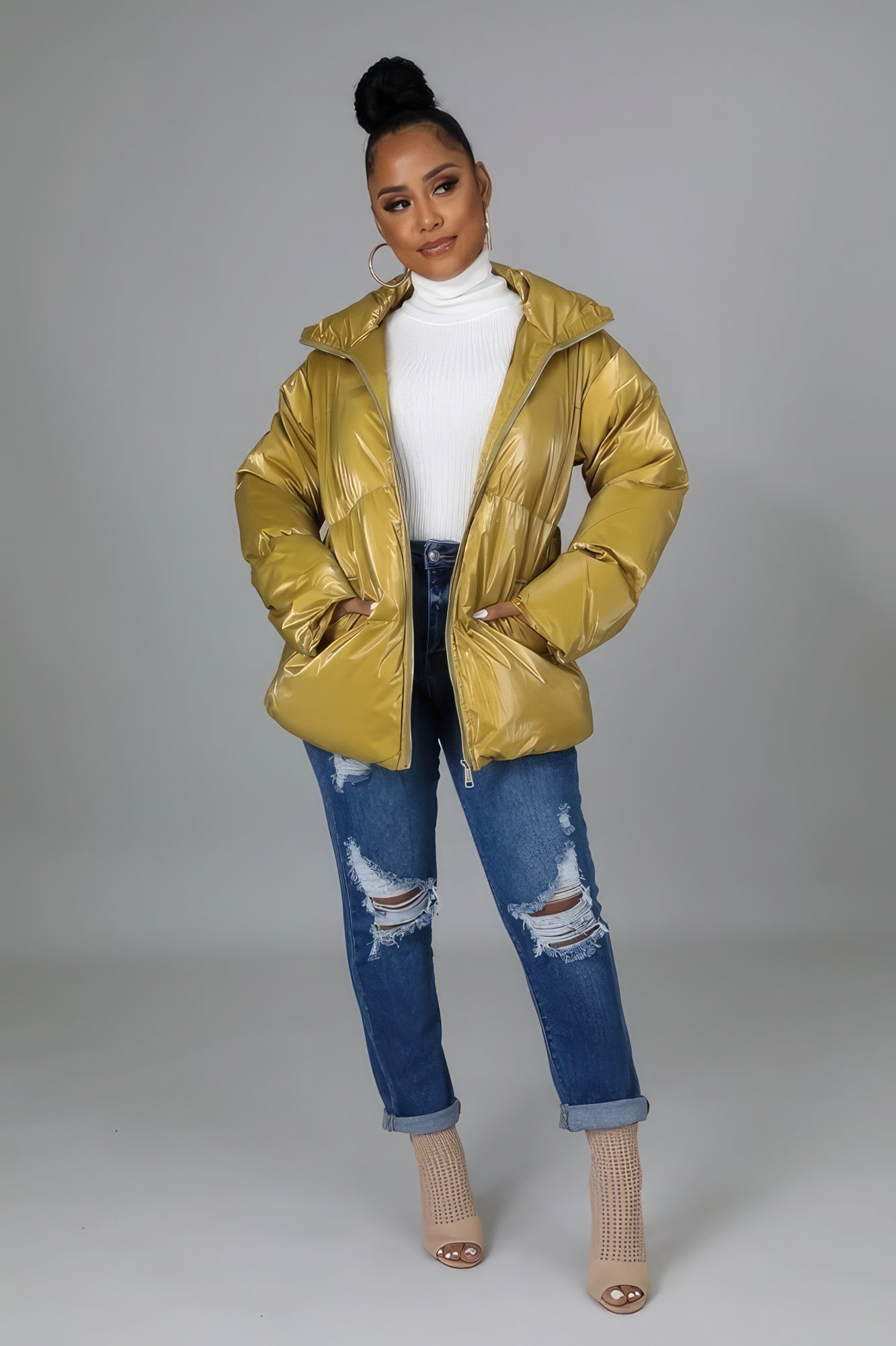 Metallic Bomber Jacket