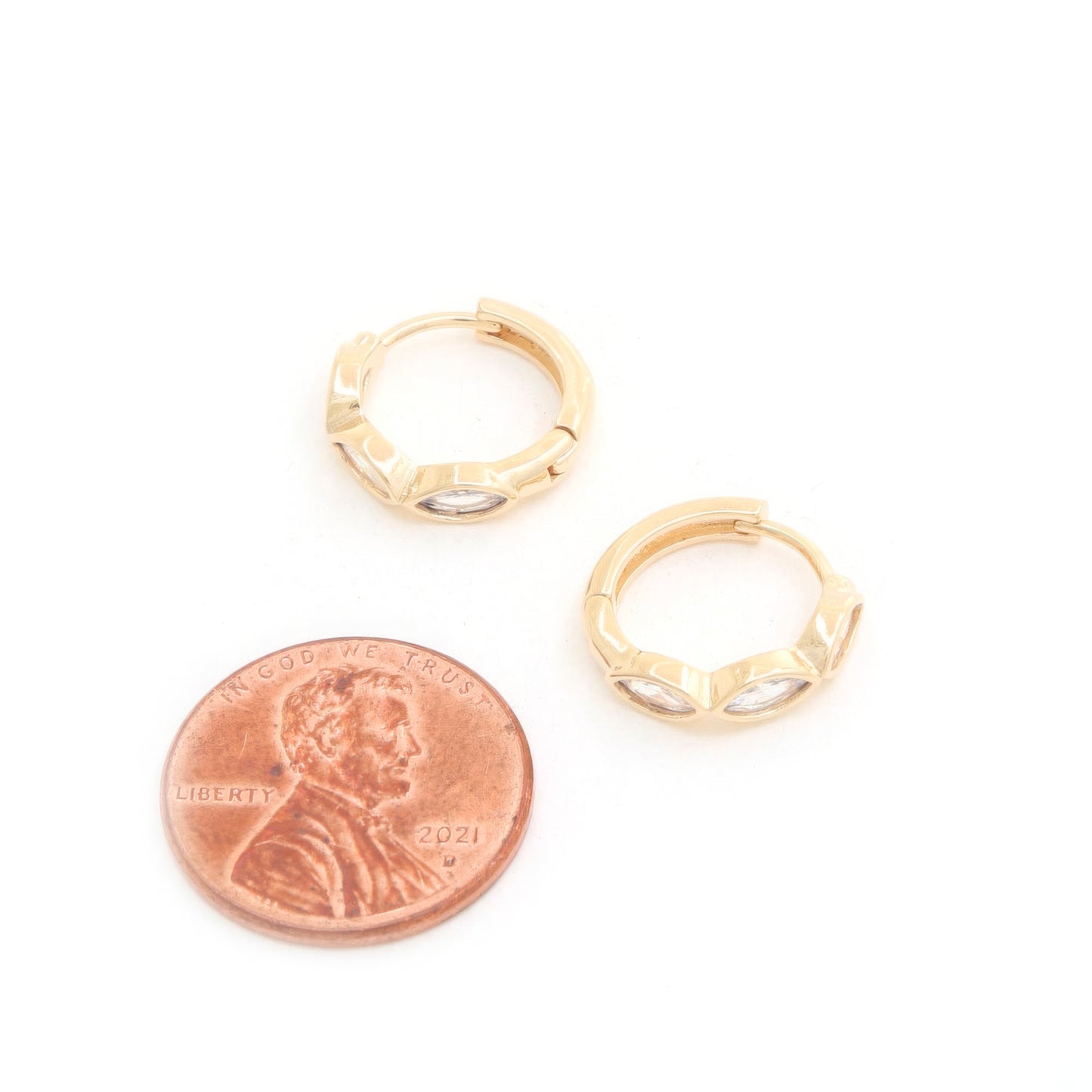 Marquise Huggie Earrings