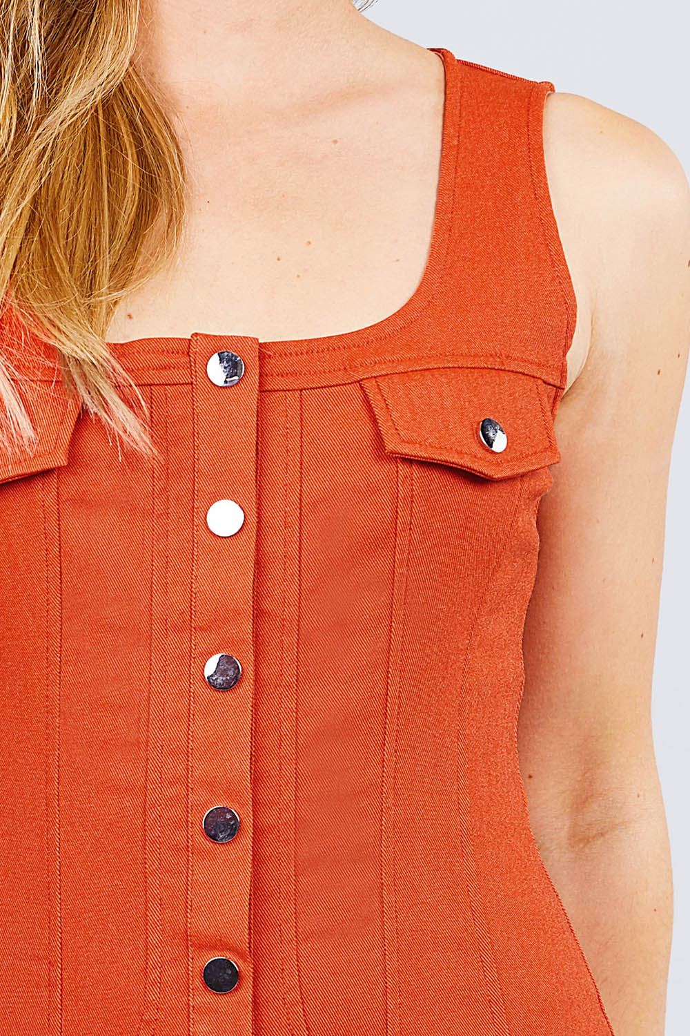 Button Down Detail Mini Dress