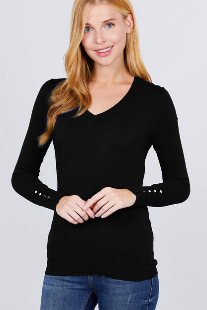 Button Detail Sweater Top