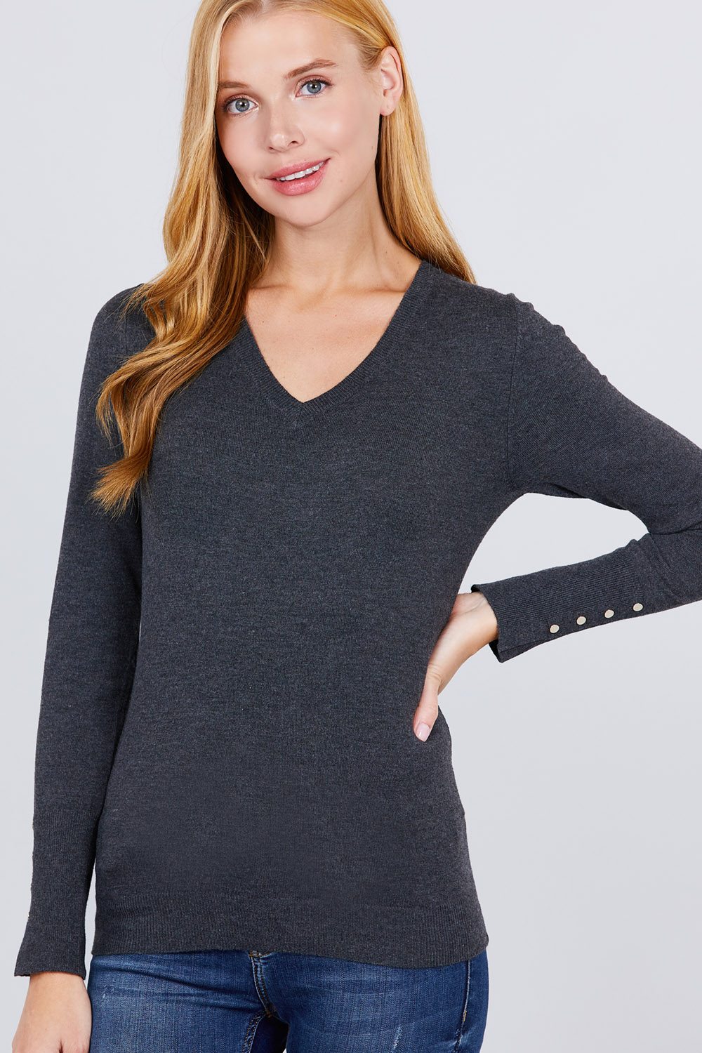 Button Detail Sweater Top