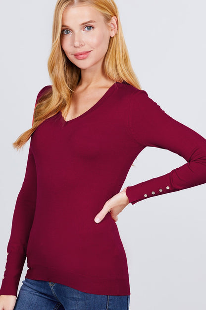 Button Detail Sweater Top