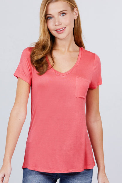 V Neck Rayon Jersey Top