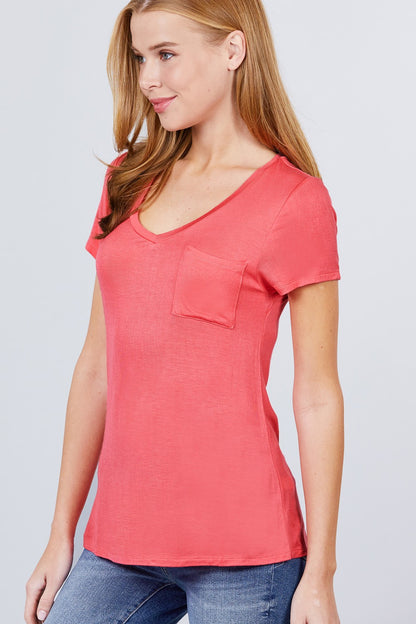 V Neck Rayon Jersey Top