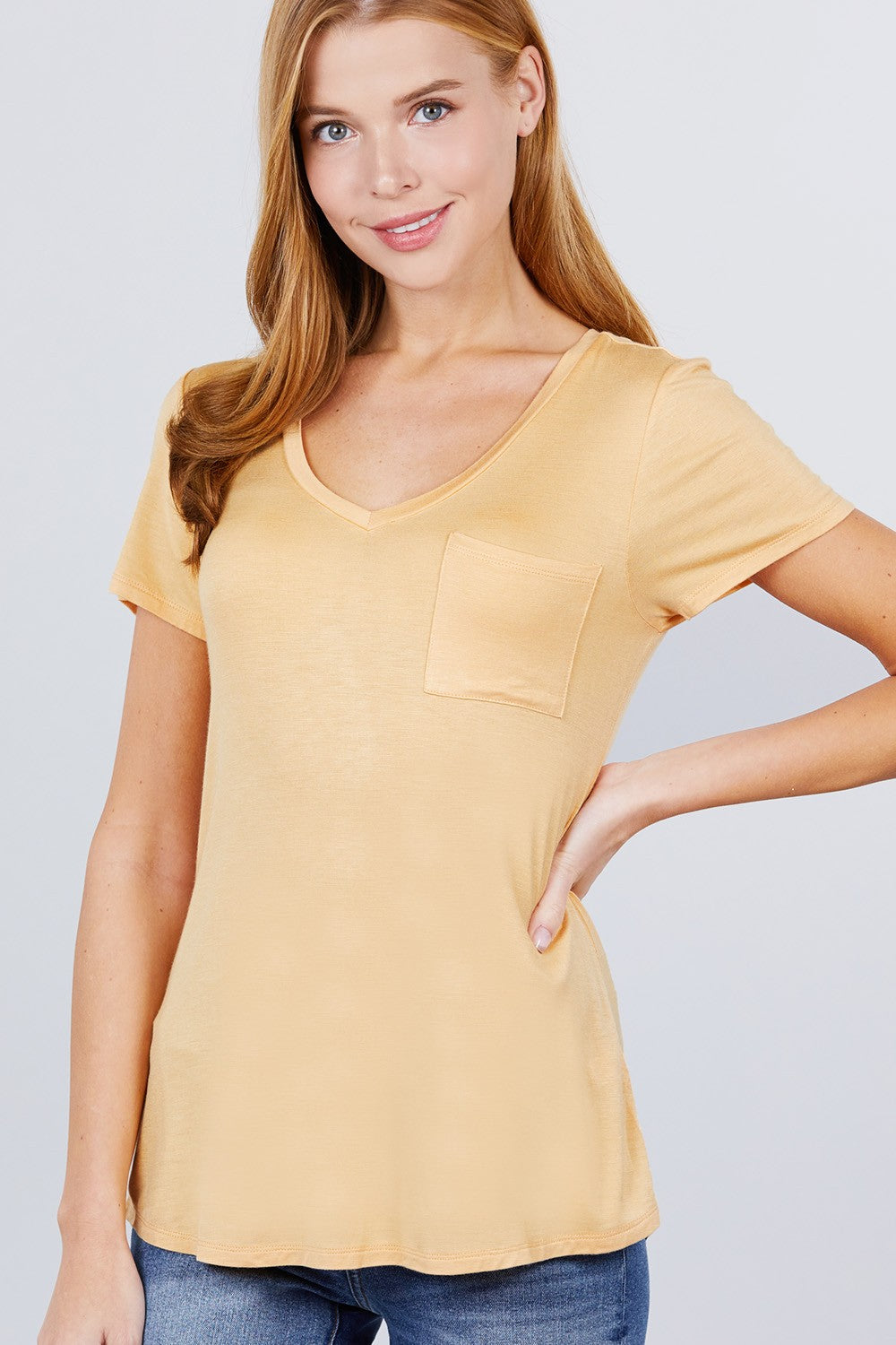 V Neck Rayon Jersey Top