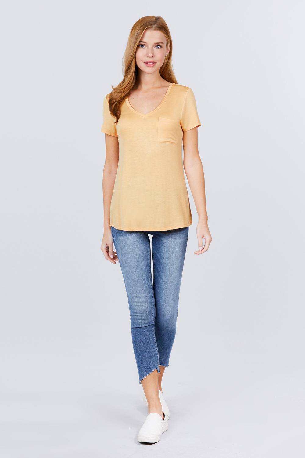 V Neck Rayon Jersey Top