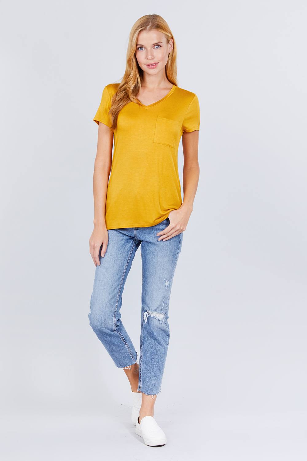 V Neck Rayon Jersey Top