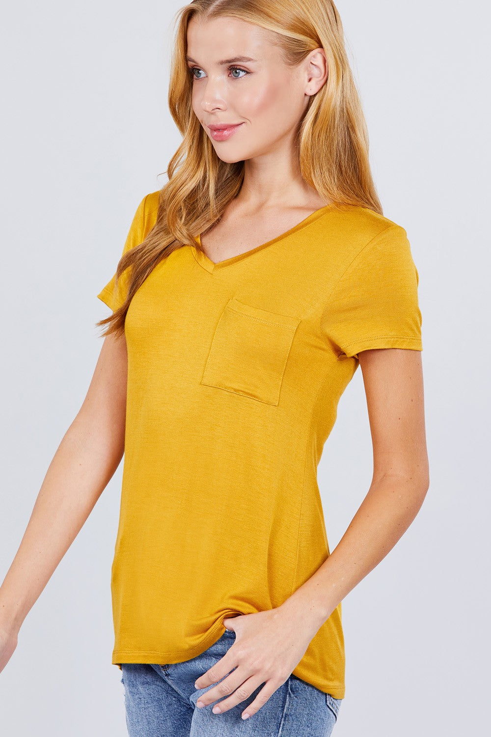 V Neck Rayon Jersey Top