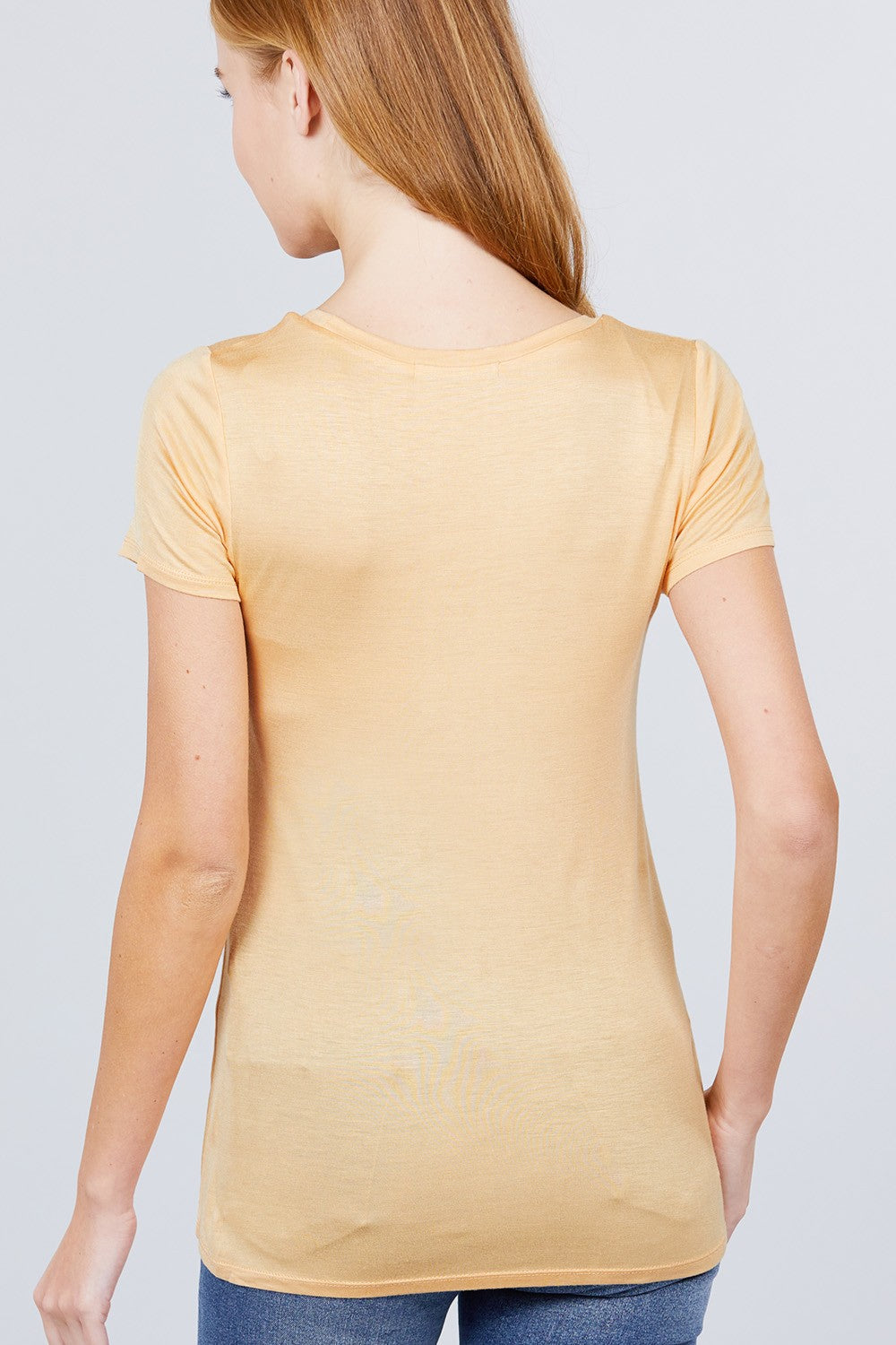 Short Sleeve Scoop Neck Pocket Top