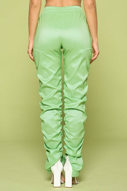 Faux Leather Ruched Pants