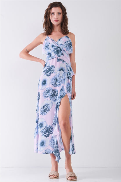 Floral Side Slit Midi Dress