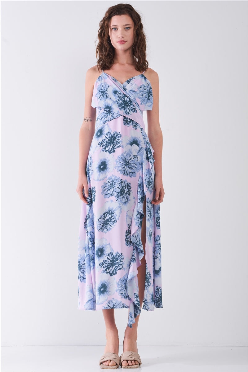 Floral Side Slit Midi Dress