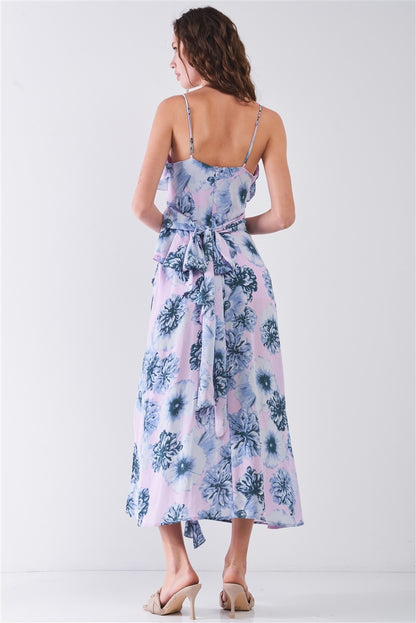 Floral Side Slit Midi Dress