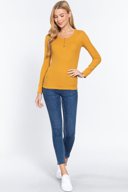 Long Sleeve Scoop Neck Thermal Top