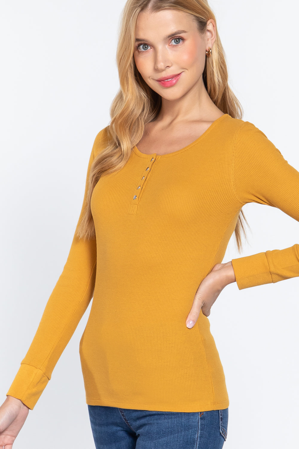 Long Sleeve Scoop Neck Thermal Top