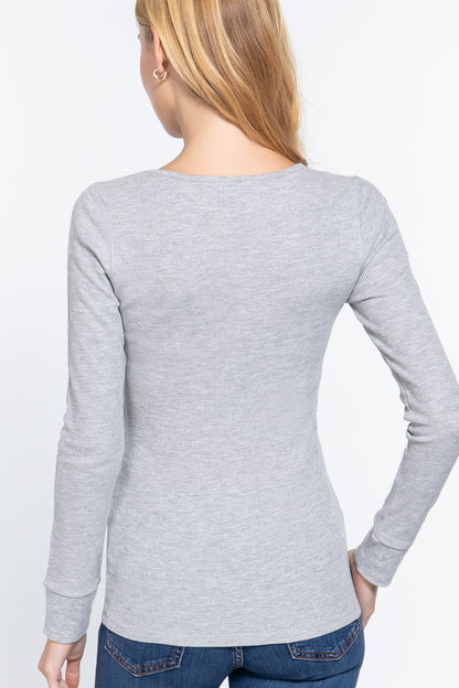 Long Sleeve Scoop Neck Thermal Top