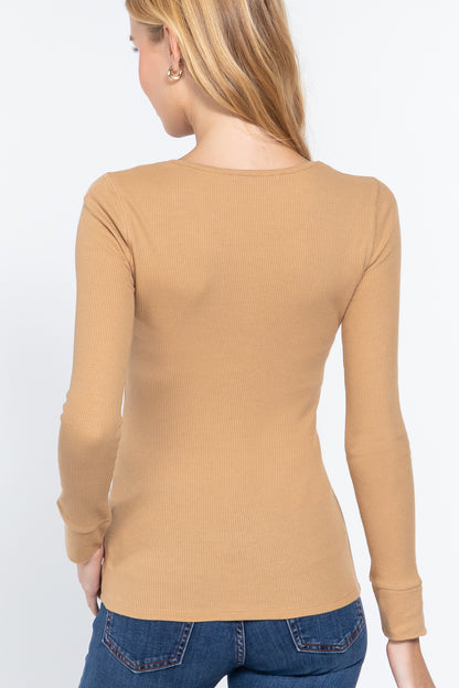 Long Sleeve Scoop Neck Thermal Top