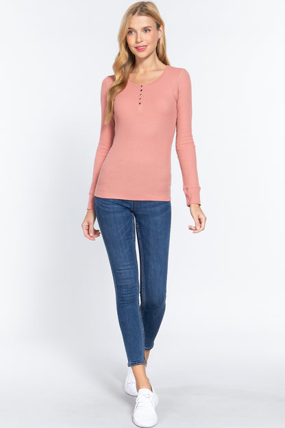 Long Sleeve Scoop Neck Thermal Top