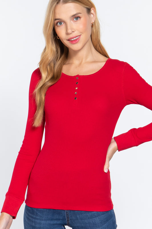 Long Sleeve Scoop Neck Thermal Top