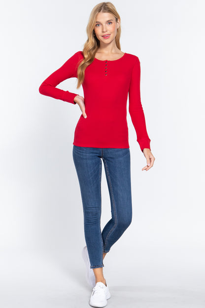 Long Sleeve Scoop Neck Thermal Top