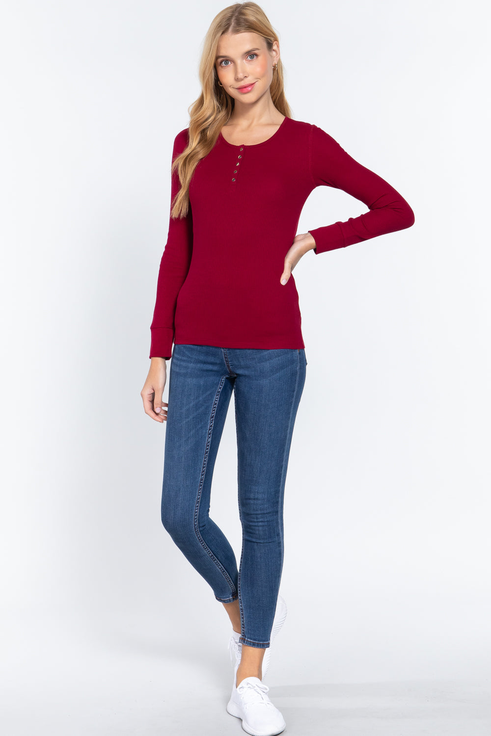 Long Sleeve Scoop Neck Thermal Top