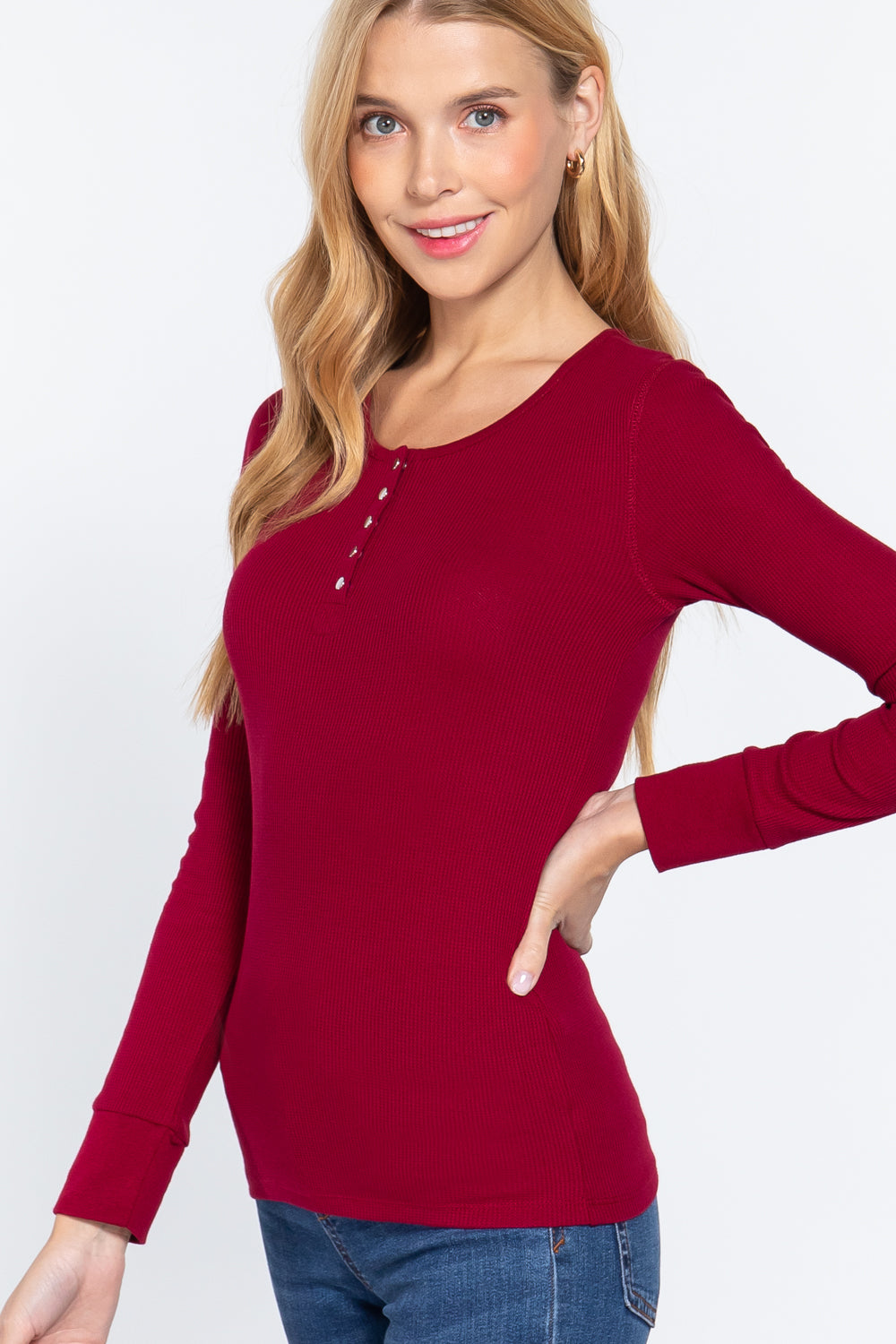 Long Sleeve Scoop Neck Thermal Top