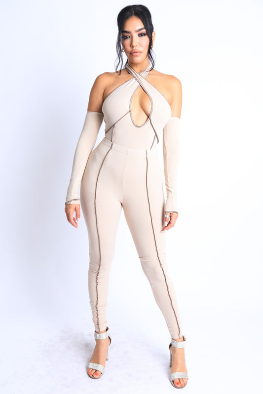 Halter Keyhole Top & Pants Set
