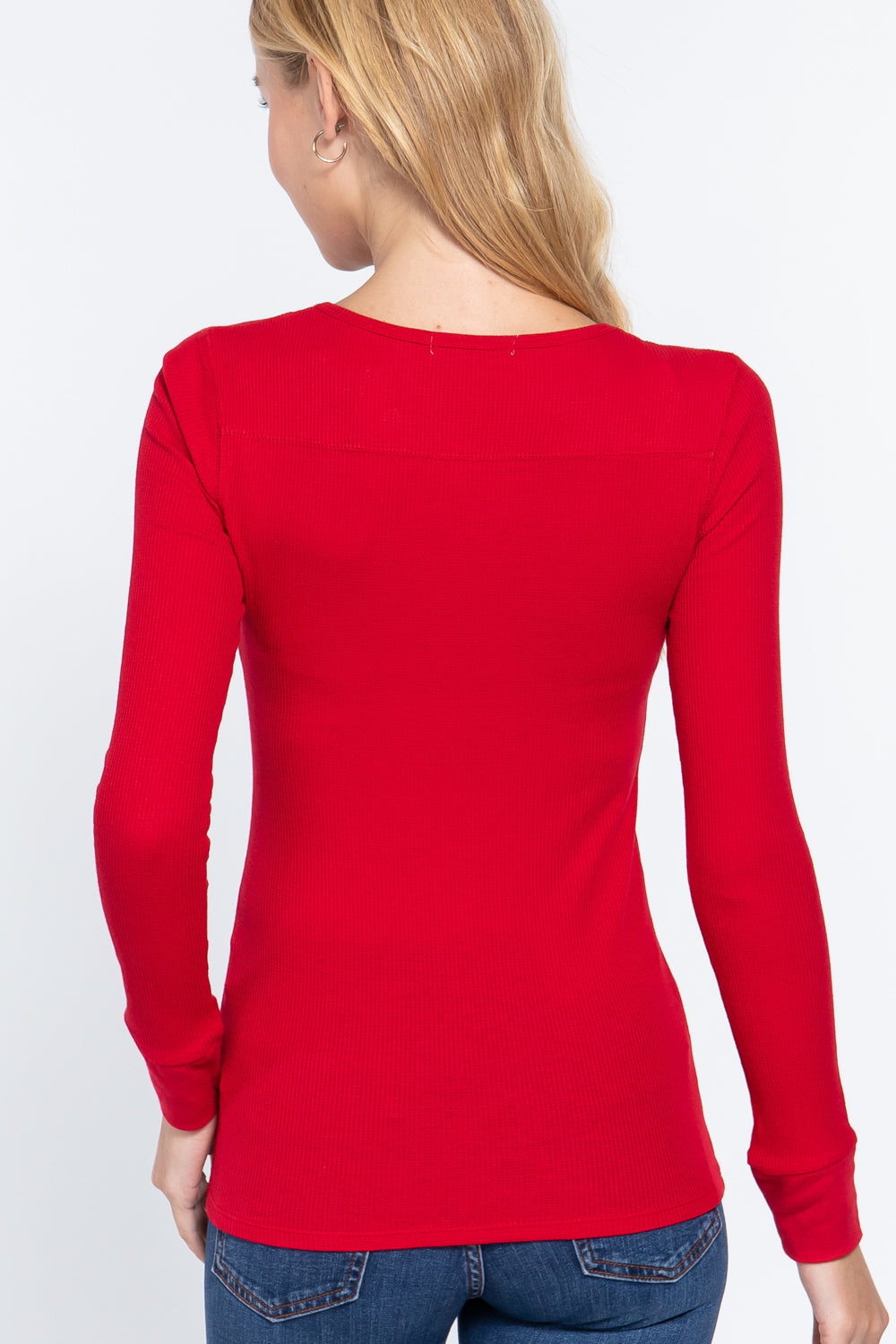 Long Sleeve V Neck Thermal Top