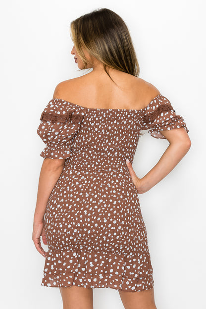 Smocking Ruffled Top & Skirt Set