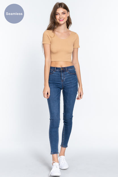 Ribbed Seamless Crop Top