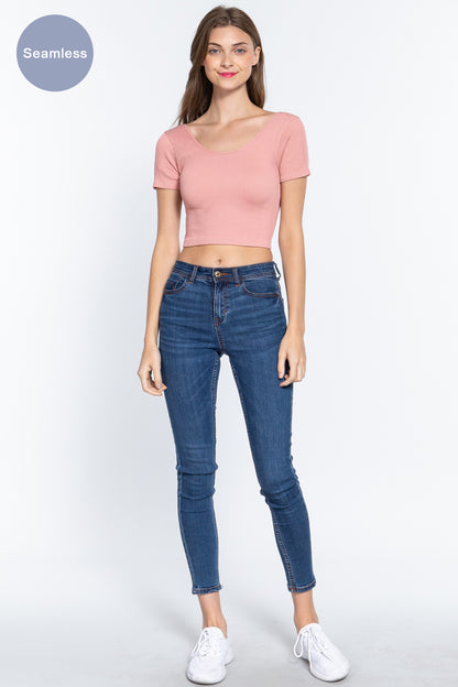 Ribbed Seamless Crop Top