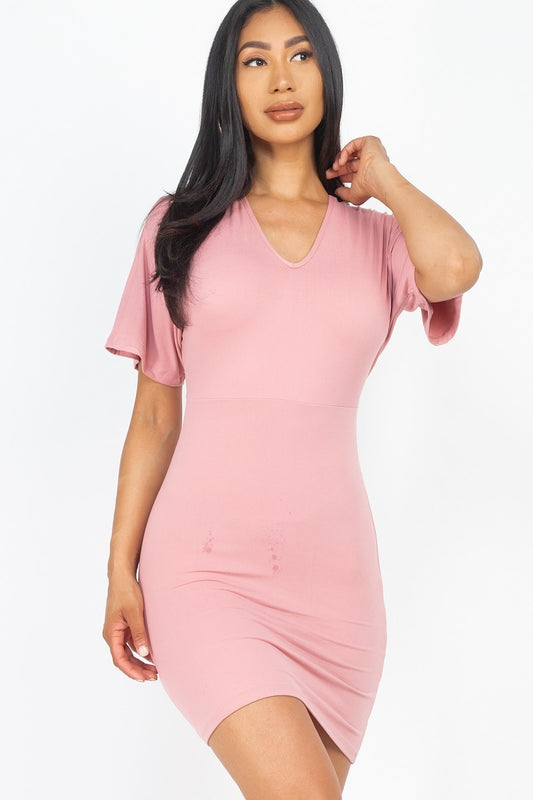 Dolman Sleeves Mini Dress