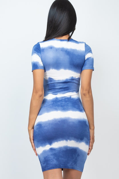 Stripe Tie Dye Midi Dress