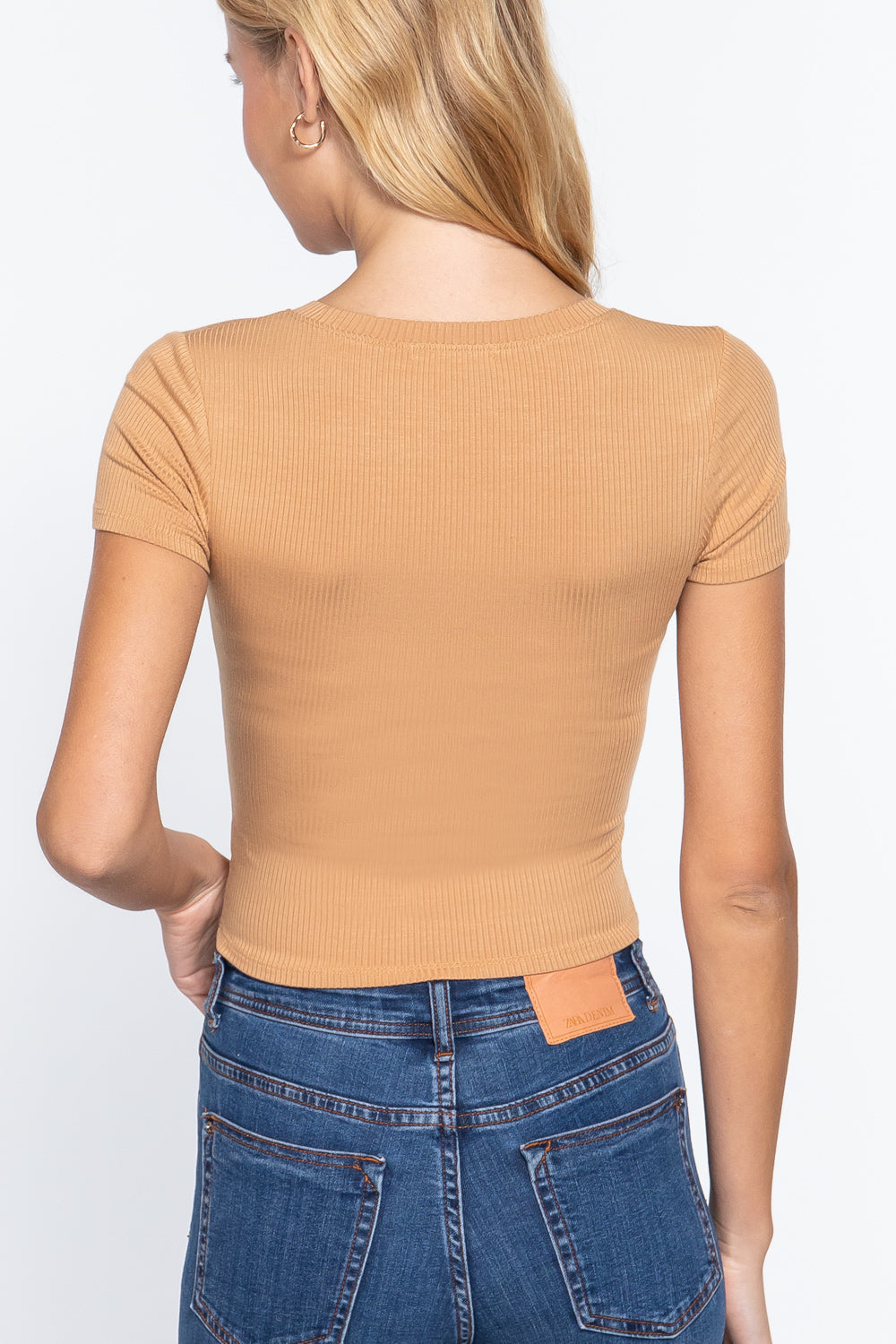 Short Sleeve Crew Neck Crop Top