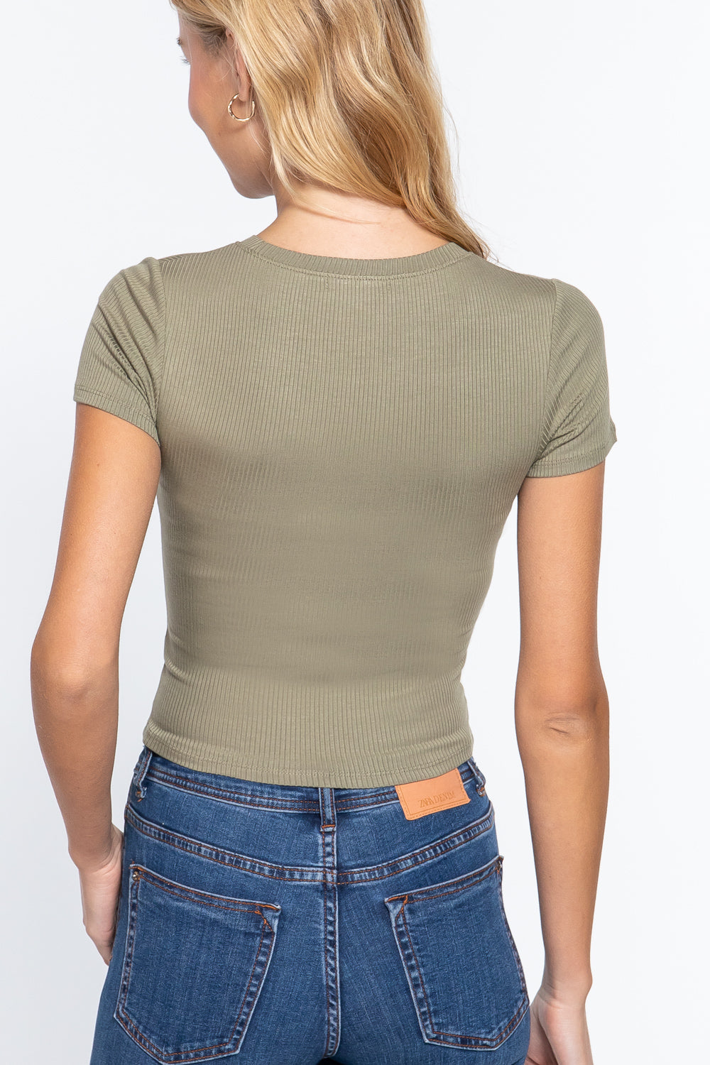 Short Sleeve Crew Neck Crop Top