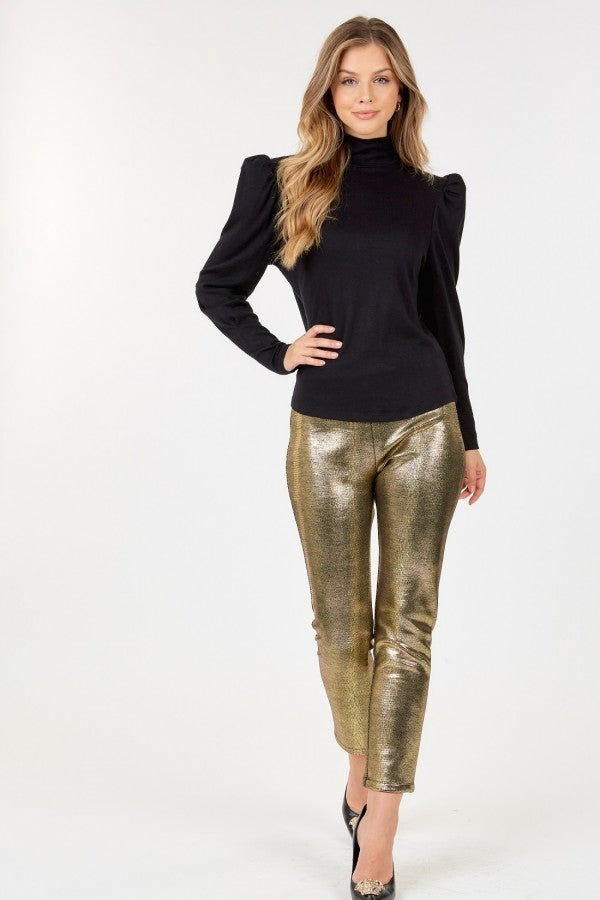 Animal Skin Vinyl Ankle  Pants