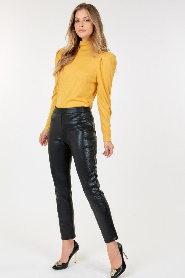 Animal Skin Vinyl Ankle  Pants