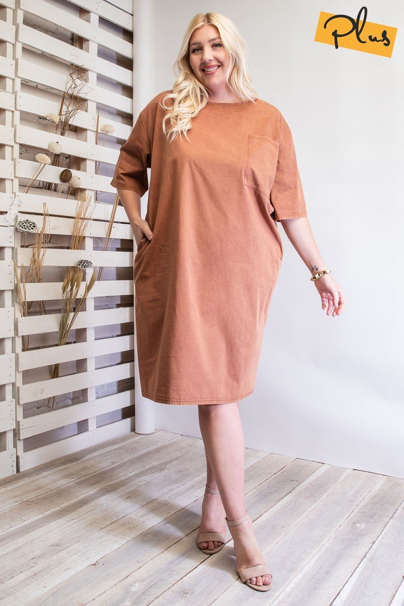 Mineral Washed Loose Fit Dress