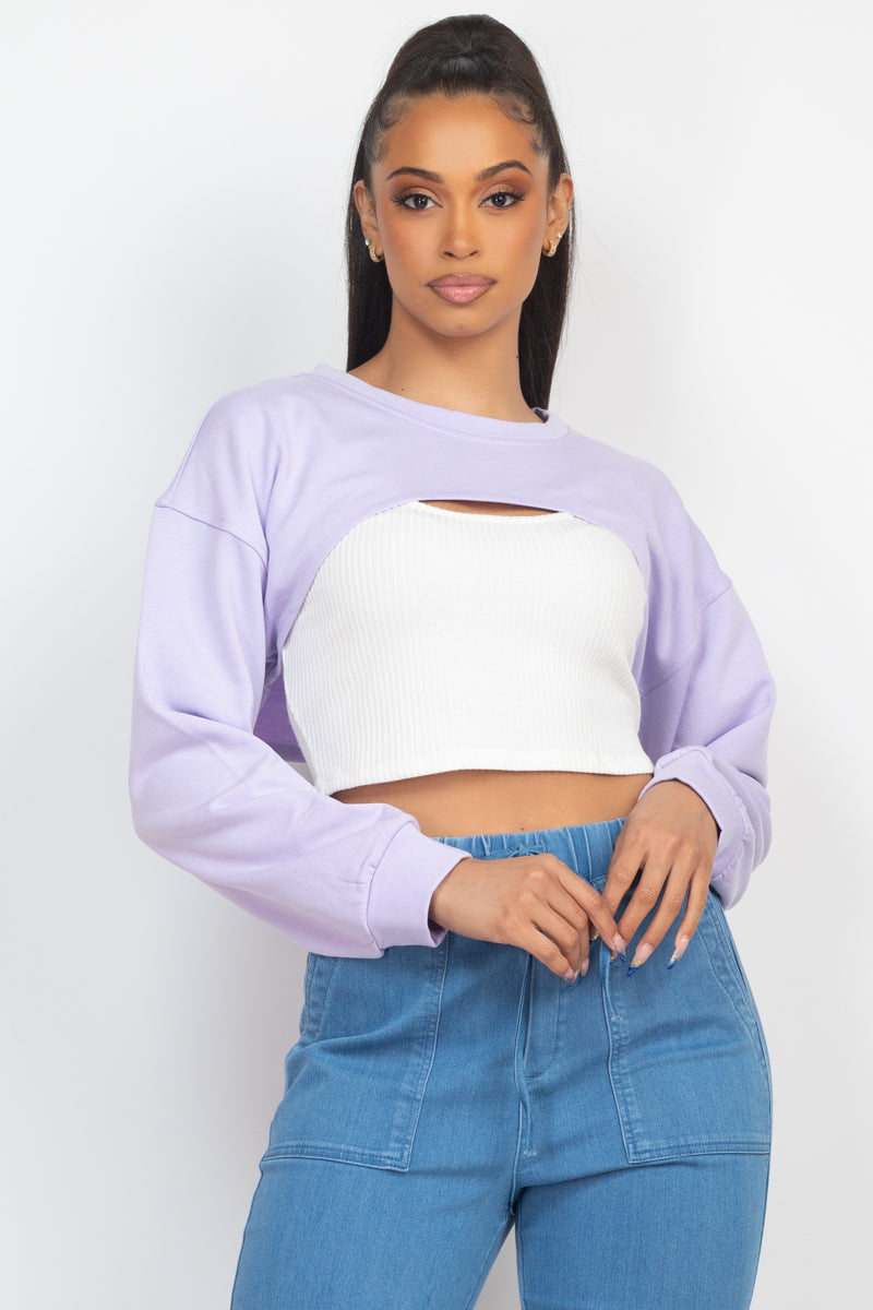 Shrug Sweater Ribbed Top