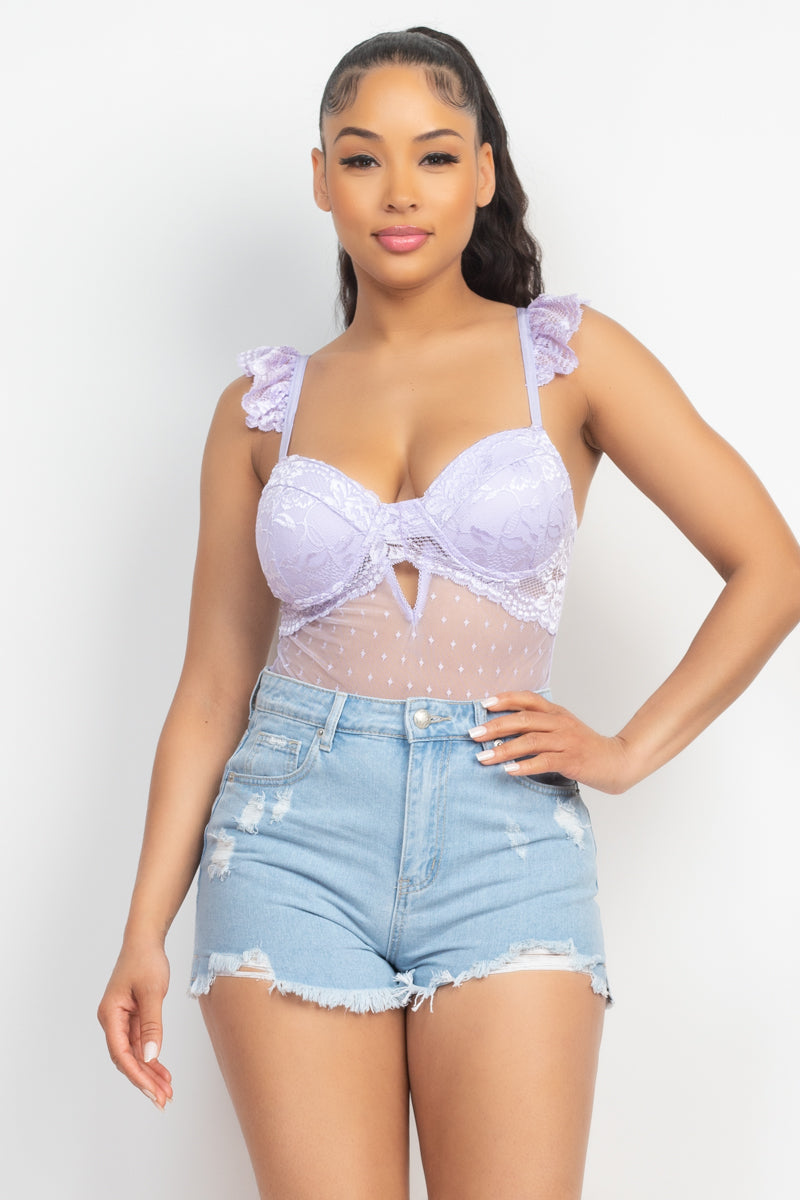 Sweetheart Cami Ruffled Bodysuit