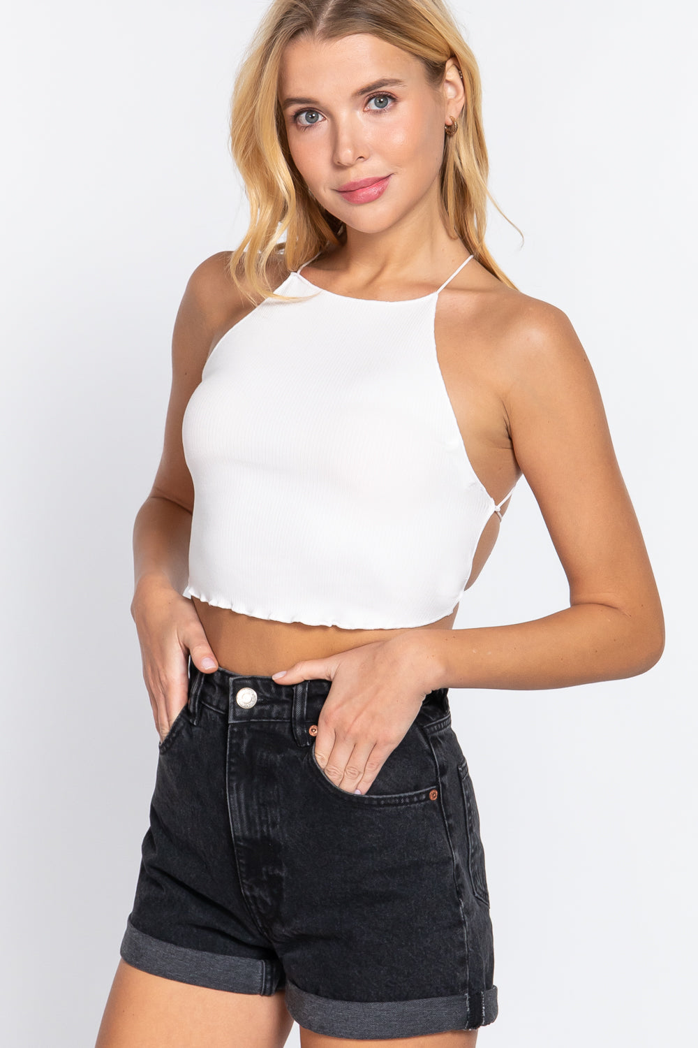 Open Cross Back Crop Cami