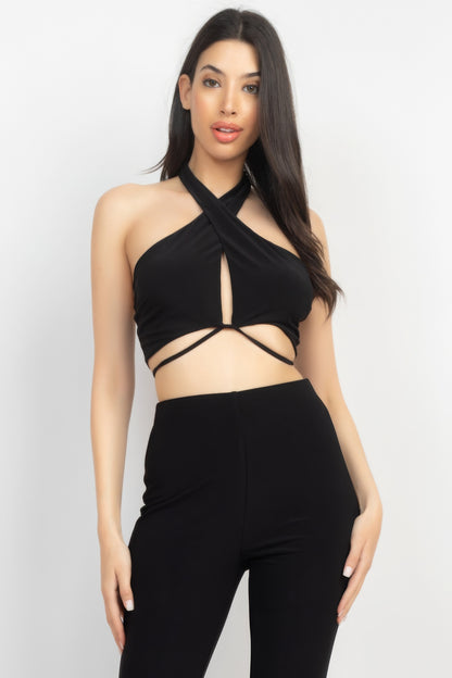 Halter Top & Flare Leggings Set