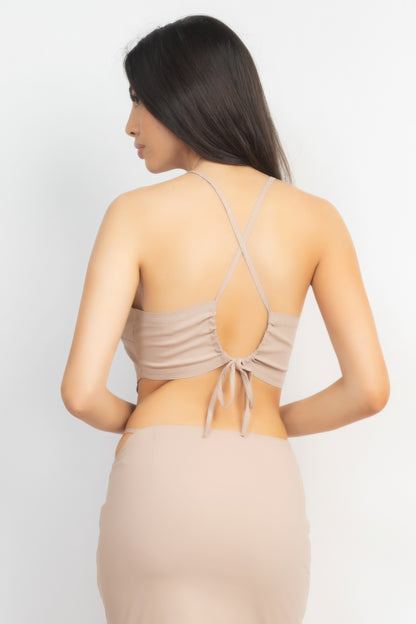 Asymmetrical Cross Back Top & Skirt Set
