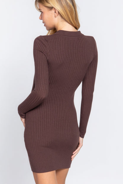 Collar Sweater Mini Dress