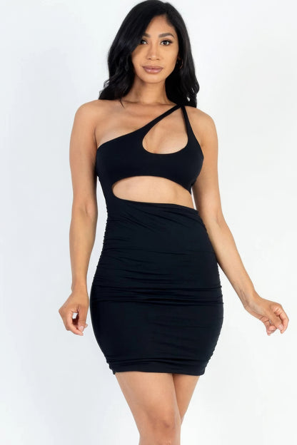 Cutout Ruched Mini Dress