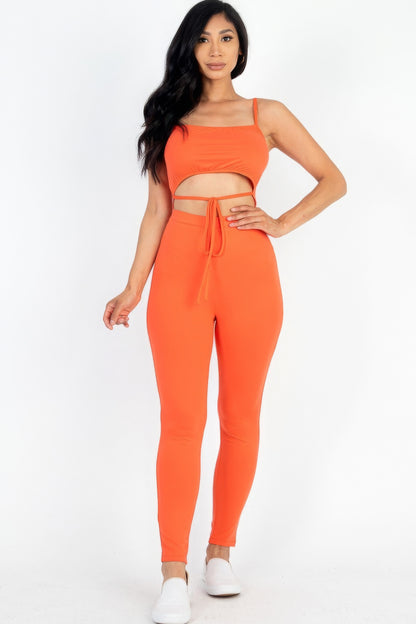 Tie Front Cutout Jumpsuit