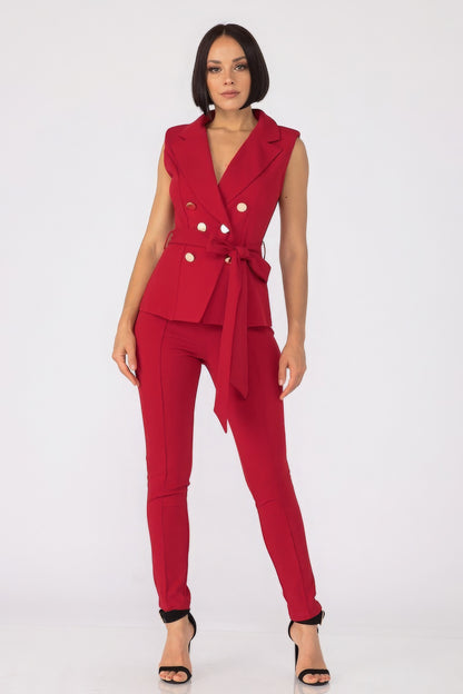Sleeveless Tie Top & Pants Set