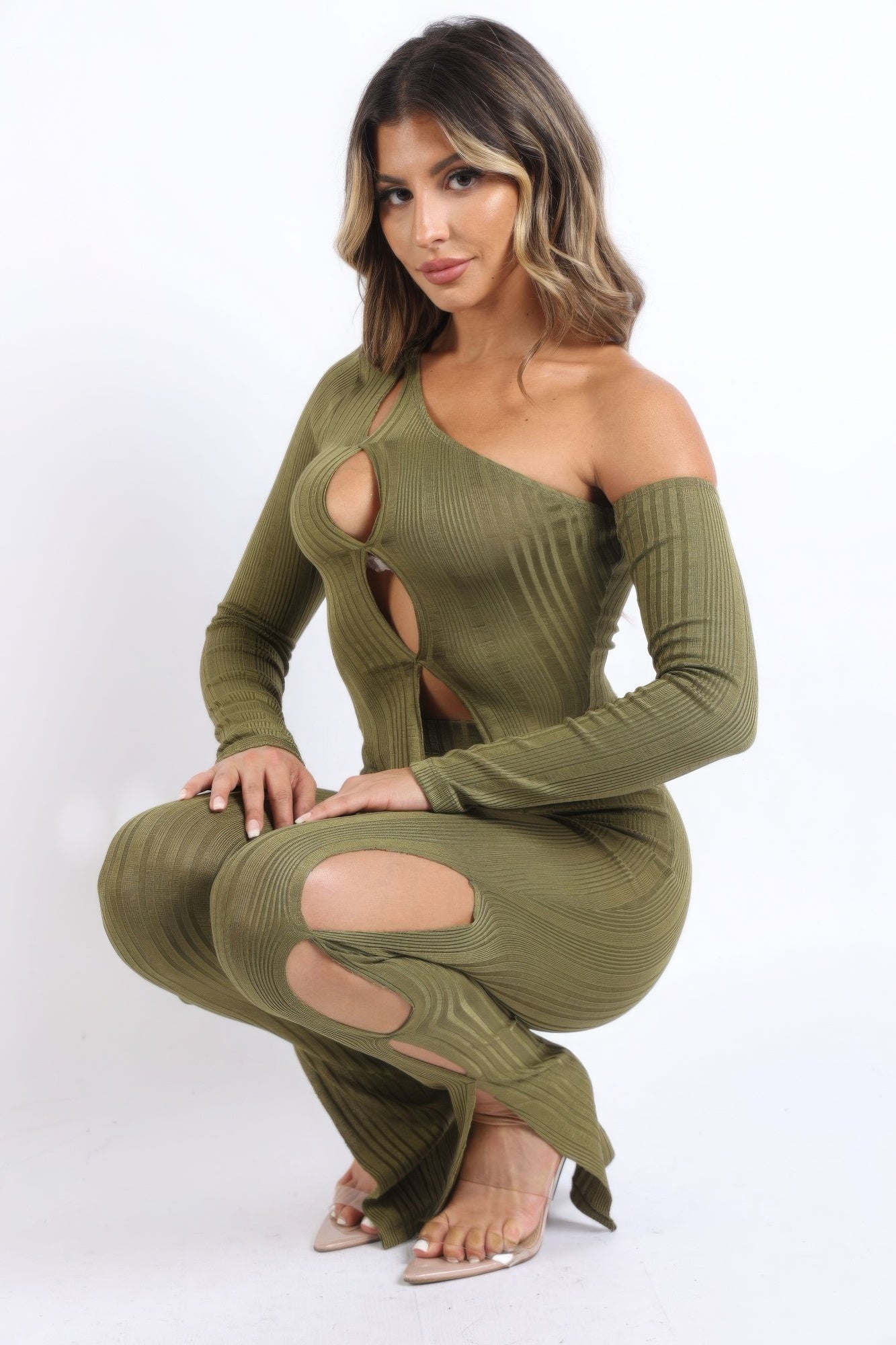 Cutout Ribbed Top & Pants Set