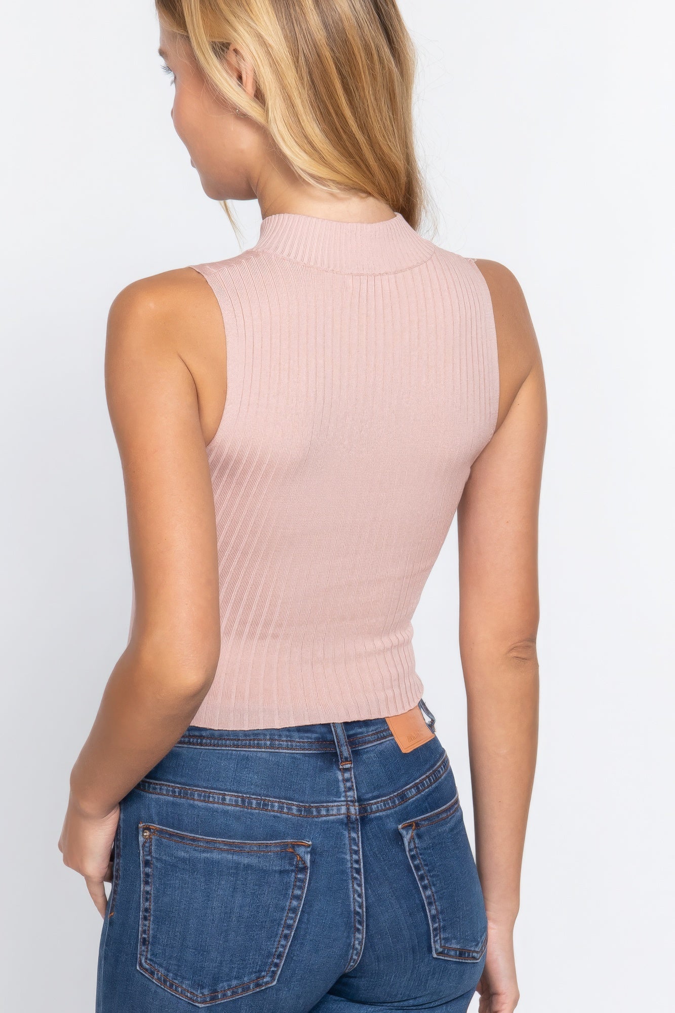 Sleeveless Zipper Sweater Top