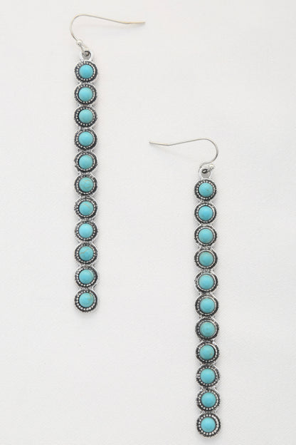 Rodeo Western Round Bead Dangle Earrings